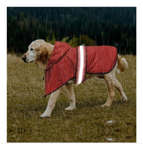 Red Reflective Dog Raincoat New In Box - Picture 5 of 11